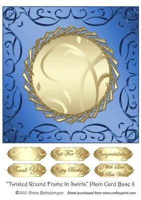 Twisted Round Frame in Swirls Plain Card Base 8