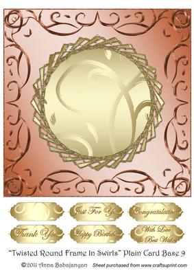 Twisted Round Frame in Swirls Plain Card Base 9