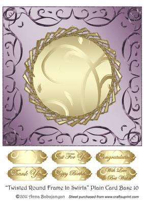 Twisted Round Frame in Swirls Plain Card Base 10
