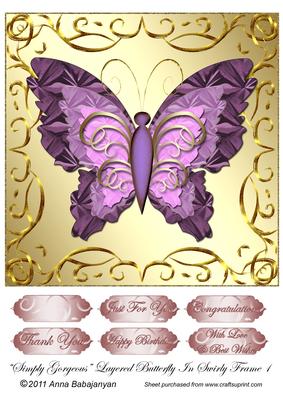 Simply Gorgeous Layered Butterfly in Swirly Frame 1