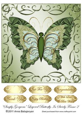 Simply Gorgeous Layered Butterfly in Swirly Frame 2
