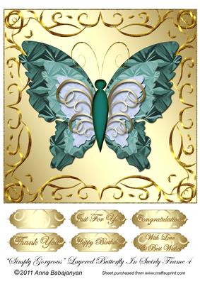 Simply Gorgeous Layered Butterfly in Swirly Frame 4