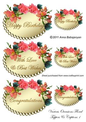 Various Occasions Floral Toppers & Captions 1