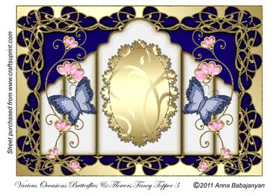 Various Occasions Butterflies & Flowers Fancy Topper 3