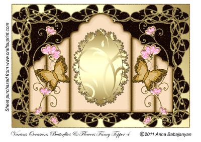Various Occasions Butterflies & Flowers Fancy Topper 4