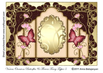 Various Occasions Butterflies & Flowers Fancy Topper 5
