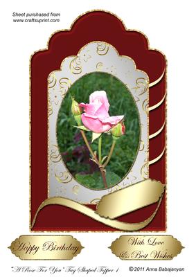A Rose for You Tag Shaped Topper 1