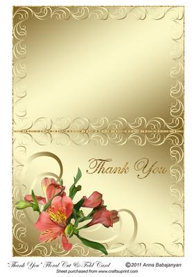 Thank You Floral Cut & Fold Card