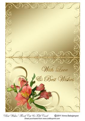 Best Wishes Floral Cut & Fold Card