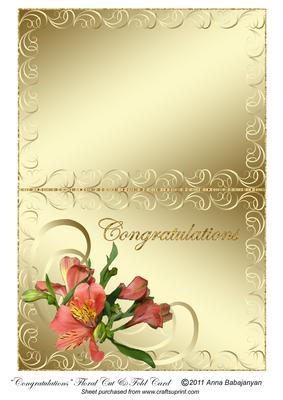 Congratulations Floral Cut & Fold Card
