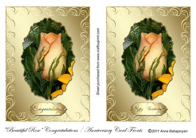 Beautiful Rose Congratulations/ Anniversary Card Fronts