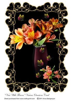 Vase with Flowers Various Occasions Card