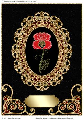 Beautiful Mysterious Flower in Fancy Oval Frame 2