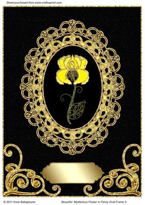 Beautiful Mysterious Flower in Fancy Oval Frame 3