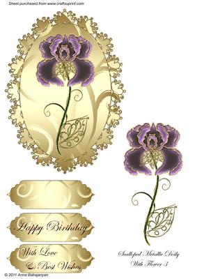 Scalloped Metallic Doily with Flower 3