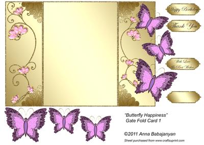 Butterfly Happiness Gate Fold Card 1
