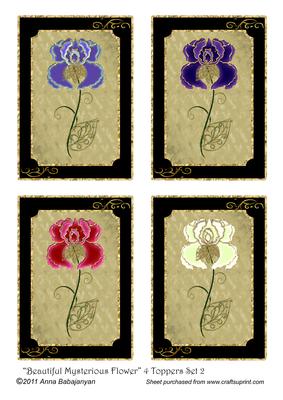 Beautiful Mysterious Flower 4 Toppers Set 2