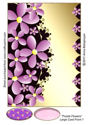 Purple Flowers Large Card Front 1