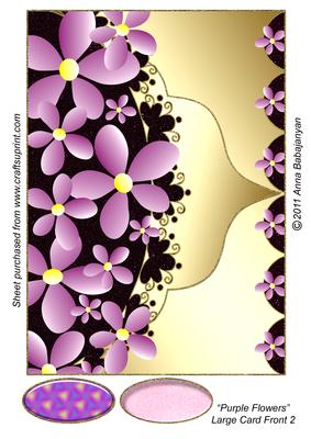 Purple Flowers Large Card Front 2