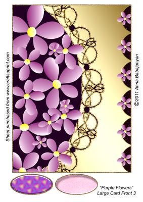 Purple Flowers Large Card Front 3