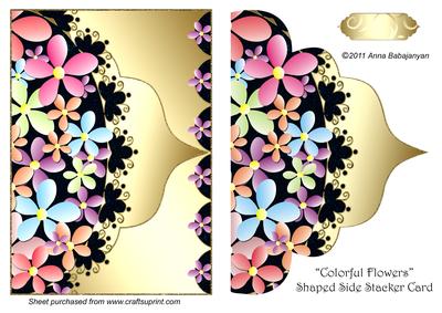 Colorful Flowers Shaped Side Stacker Card