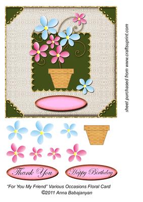 For You My Friend Various Occasions Floral Card