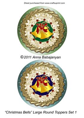 Christmas Bells Large Round Topper Set 1