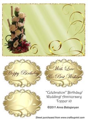 Celebration Birthday/ Wedding/ Anniversary Topper 10