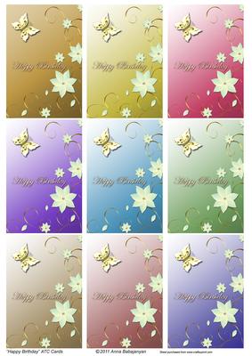 Happy Birthday Atc Cards