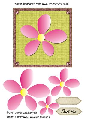 Thank You Flower Square Topper 1