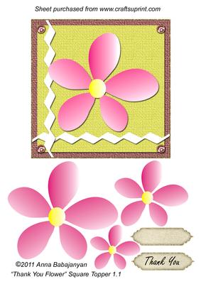 Thank You Flower Square Topper 1.1