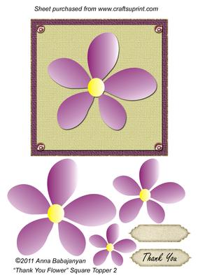 Thank You Flower Square Topper 2