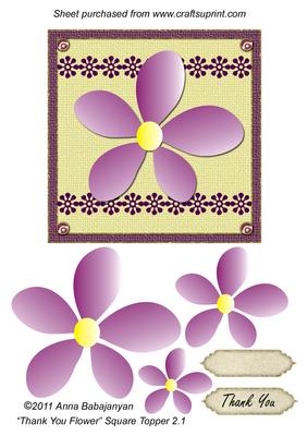 Thank You Flower Square Topper 2.1