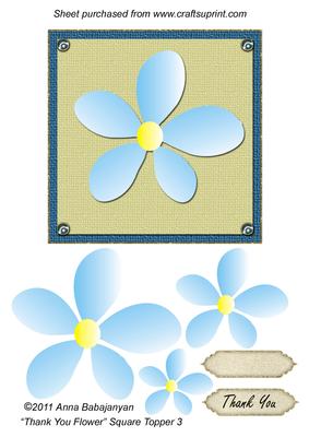 Thank You Flower Square Topper 3