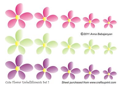 Cute Flower Embellishments Set 1