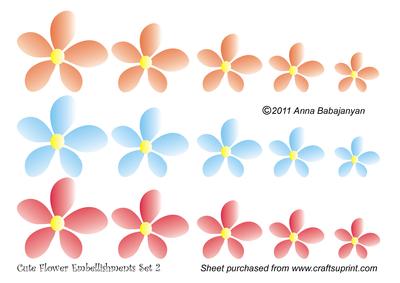 Cute Flower Embellishments Set 2