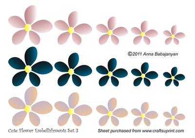 Cute Flower Embellishments Set 3