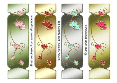 Swirly Flowers Slim Toppers Set
