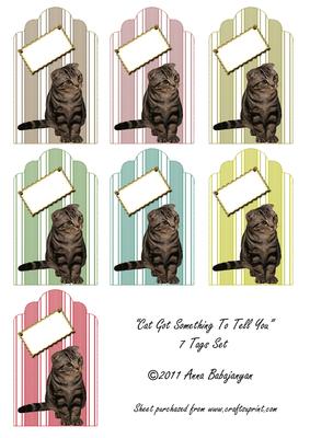 Cat Got Something to Tell You 7 Tags Set