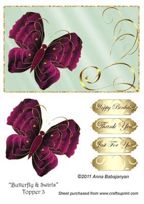 Butterfly & Swirls Topper 3
