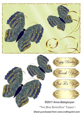 Two Blue Butterflies Topper 1