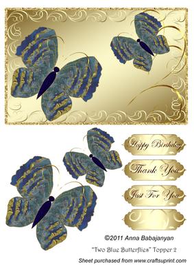 Two Blue Butterflies Topper 2