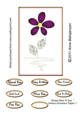 Simply Want to Say -  Various Occasions Topper 1