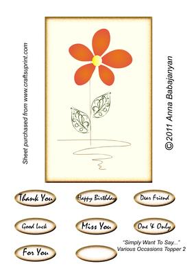 Simply Want to Say -  Various Occasions Topper 2