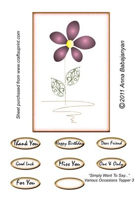 Simply Want to Say -  Various Occasions Topper 3