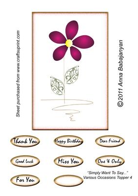 Simply Want to Say -  Various Occasions Topper 4