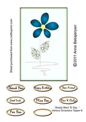 Simply Want to Say -  Various Occasions Topper 6
