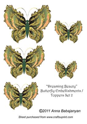 Dreaming Beauty Butterfly Embellishments / Toppers Set 2