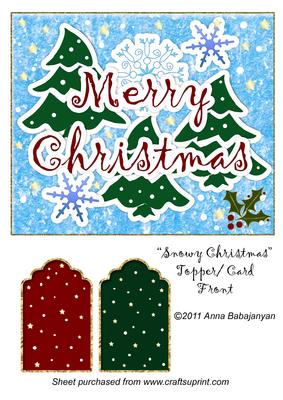 Snowy Christmas Topper/ Card Front