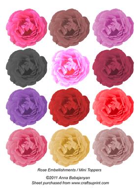 Rose Embellishments/ Mini Toppers